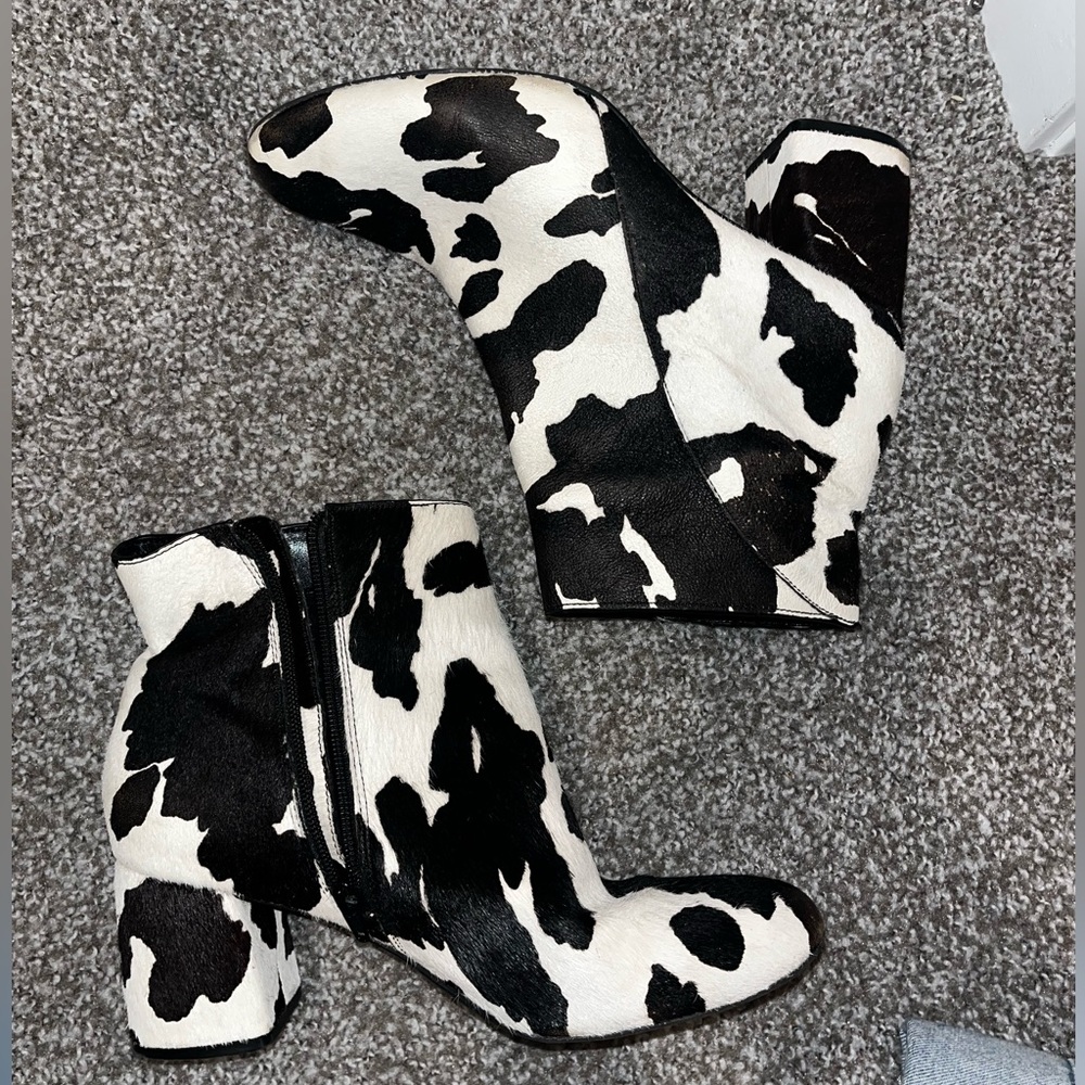 INC cow print boots